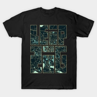 Leipzig, Saxony, Germany City Map Typography - Summer T-Shirt